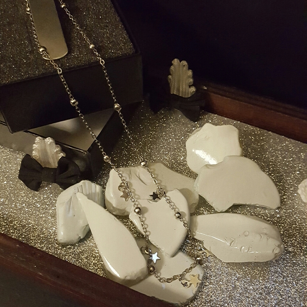 Mineral pyrite gold necklace